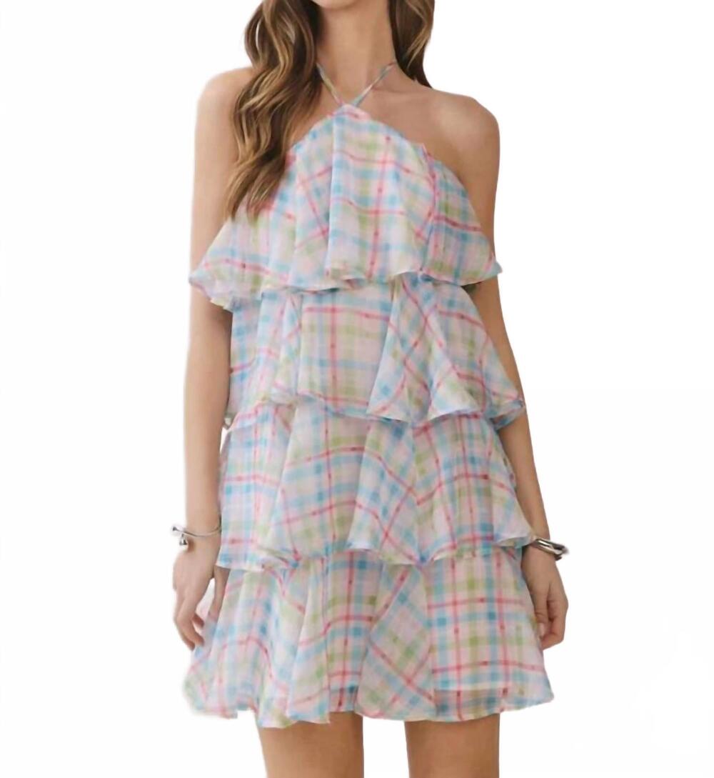NEW TCEC sweet picnic halter mini dress in pastel